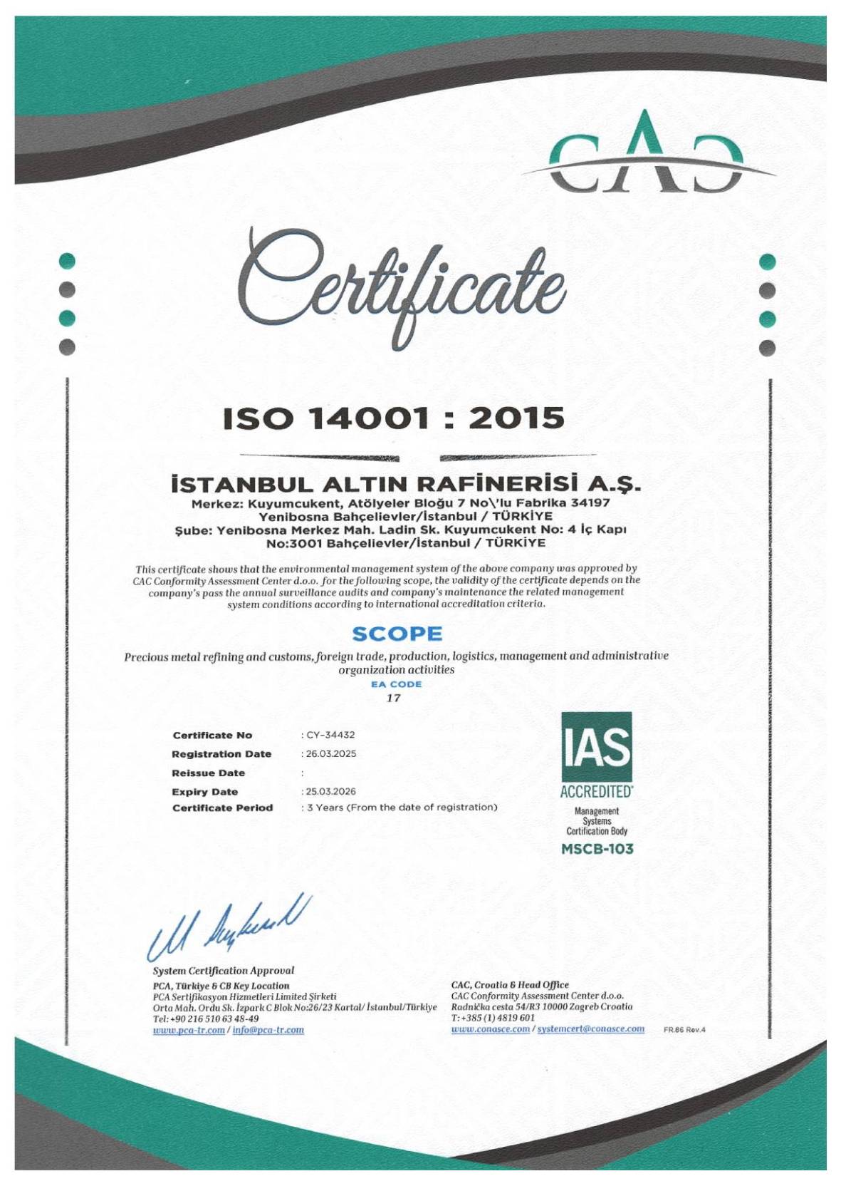 İAR ISO 14001-2015