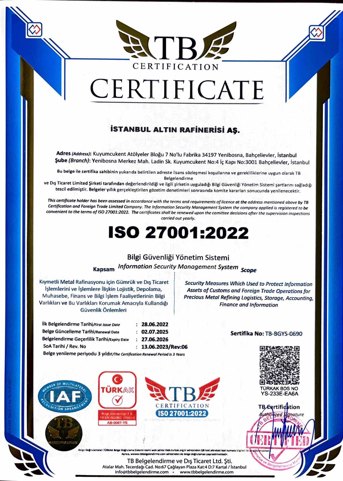 İAR ISO 27001-2022