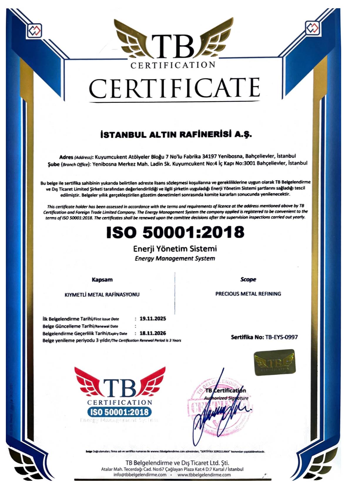 İAR ISO 50001-2018