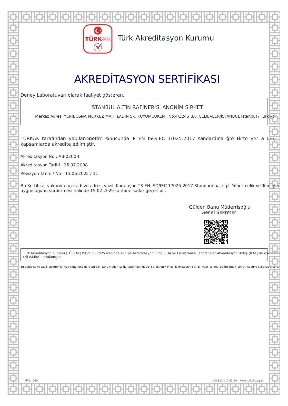 İAR ISO 17025-2017 TÜRKAK
